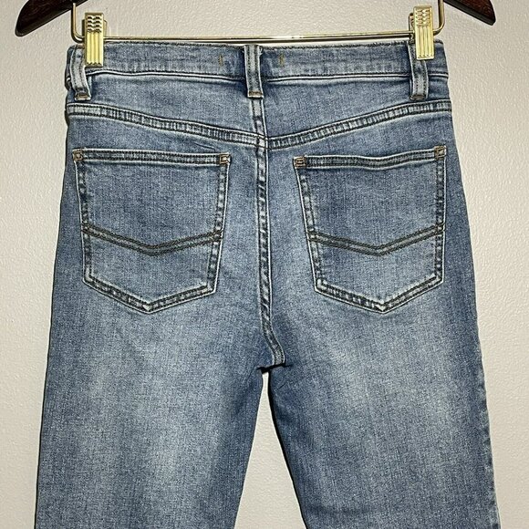 Free People Bootcut Crop Jeans Women W26 Flare Button Fly Boho Hippie Retro Fray - Picture 4 of 12